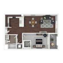 1 Bed • 1 Bath 296 floor plan
