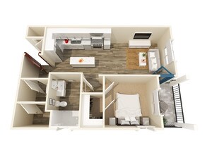 One Bedroom - A floor plan