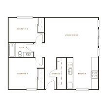 2 Bedroom, 1 Bath C - 114 Sharene 114-21 floor plan