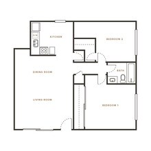 2 Bed, 1.5 Bath C Townhome - 114 Sharene 114-34 floor plan