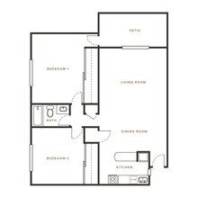2 Bedroom, 1 Bath A - 114 Sharene 130-12 floor plan
