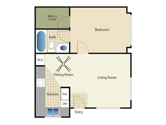 1x1 floor plan