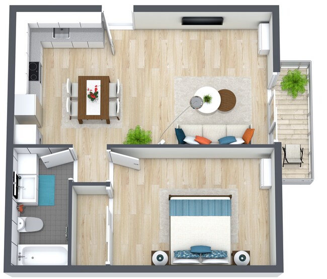 1B/1B 6 floor plan