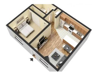 One Bedroom floor plan