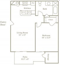 Junior 1 Bedroom 3224 floor plan