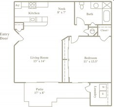 1 Bedroom 2131 floor plan