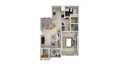 1 Bedroom 1 Bath B 622 622 floor plan