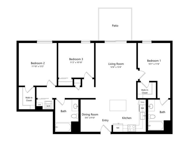 3X2 B floor plan