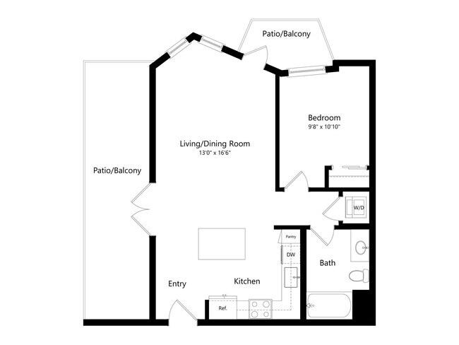 1X1 D 615 floor plan