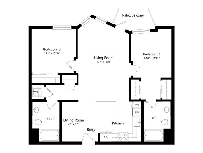 2X2 D 411 floor plan