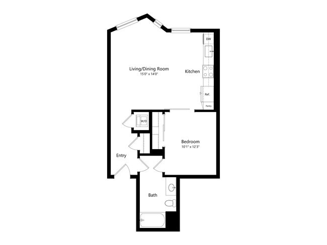 1X1 E floor plan