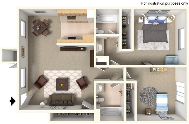 Two Bedroom Two Bathroom floor plan