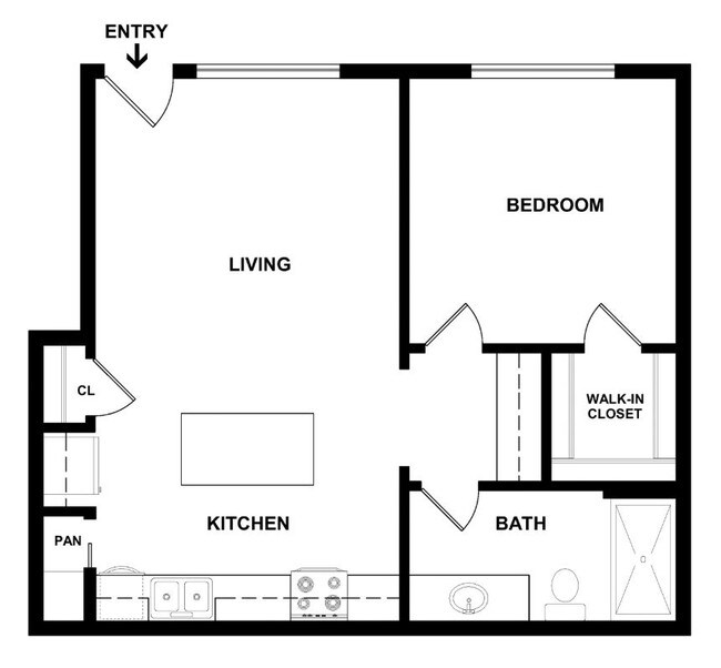 1 Bed floor plan