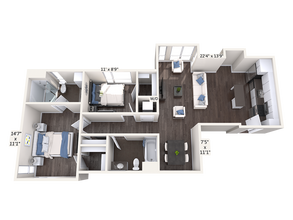 2BR/2BA 00E-200 floor plan