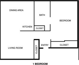 One Bedroom 34 floor plan