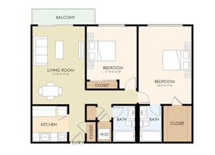 2x2B floor plan