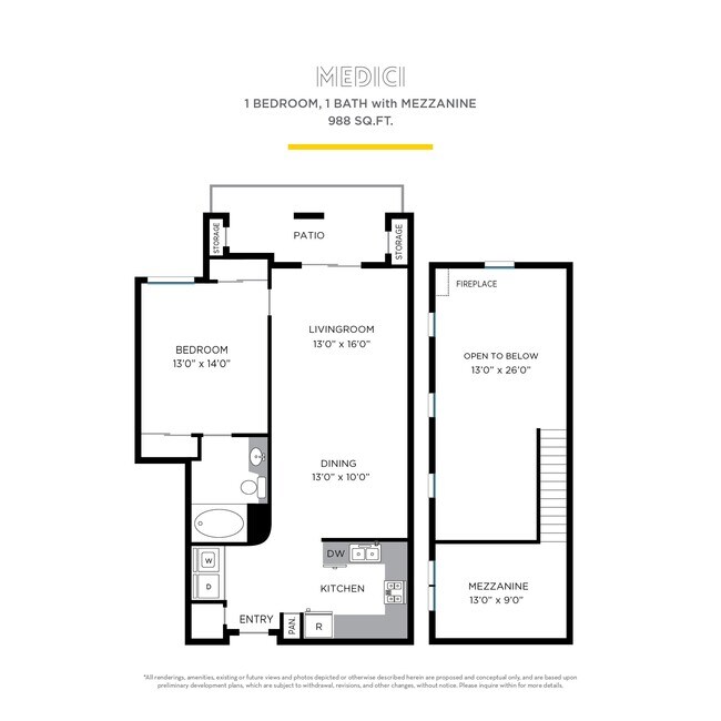 Medici with Mezzanine floor plan