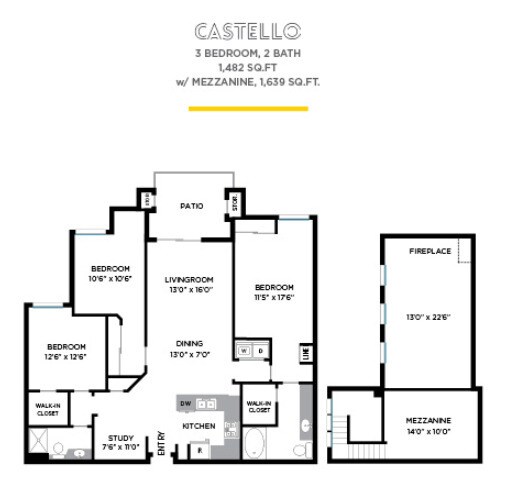 Castello with Mezzanine floor plan
