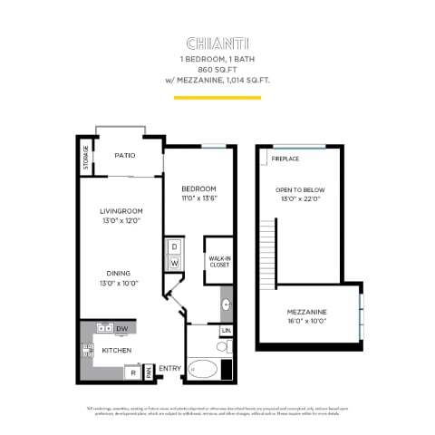 Chianti with Mezzanine floor plan