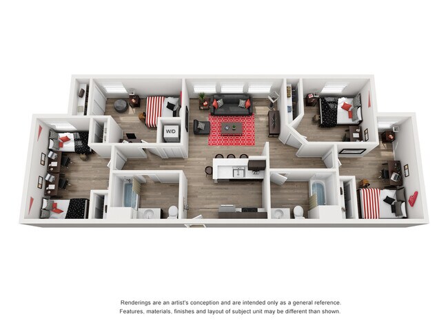 4BR/2BA - Vista AR Shared floor plan