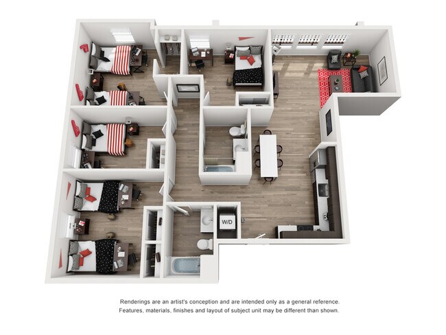 4BR/2BA - View B1 Shared floor plan