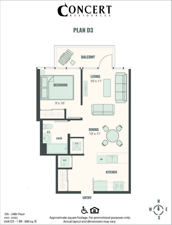 Concert 23CR 1x1 2909 floor plan