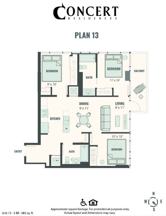 Concert 13 3x2 1702 floor plan
