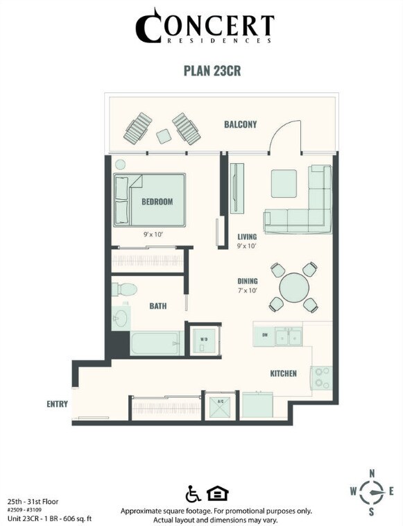 Concert D3 1x1 1303 floor plan