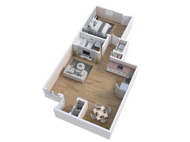 The Clementine - One Bedroom One Bath Villa J222 floor plan