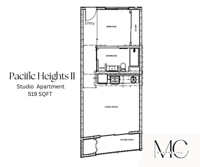 Studio (Type B) 407 floor plan