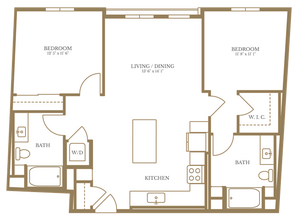 2 Bed/2 Bath-3A 414 floor plan