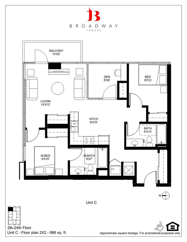 Broadway C 3x2 0905 floor plan