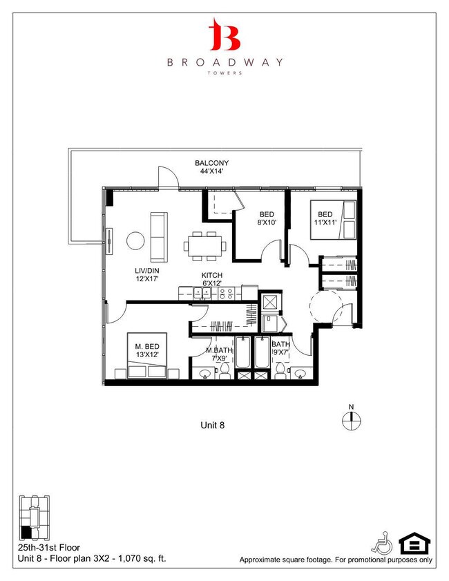 Broadway 8 3x2 2708 floor plan