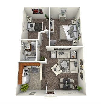 2BD/1BA (W&D) - Remodeled 108 floor plan