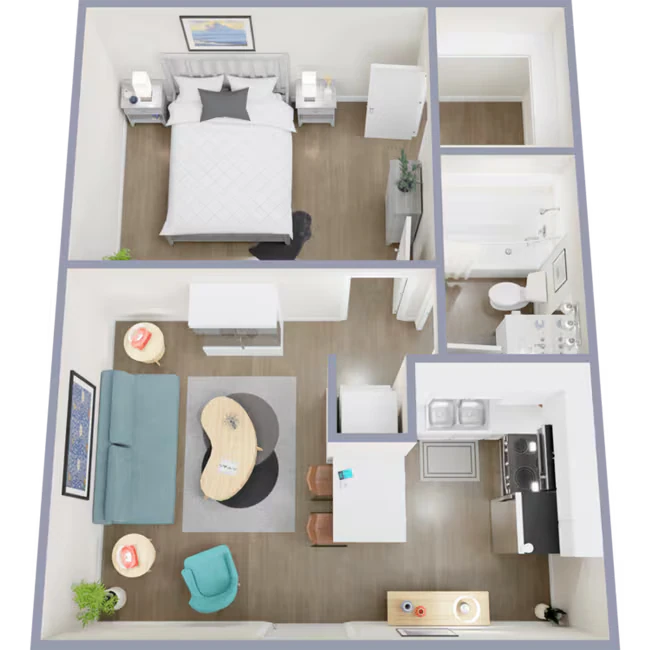 1BD/1BA (W&D) - Remodeled 010 floor plan
