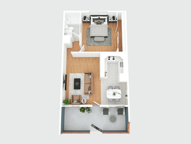 Large 1 Bedroom 48 floor plan