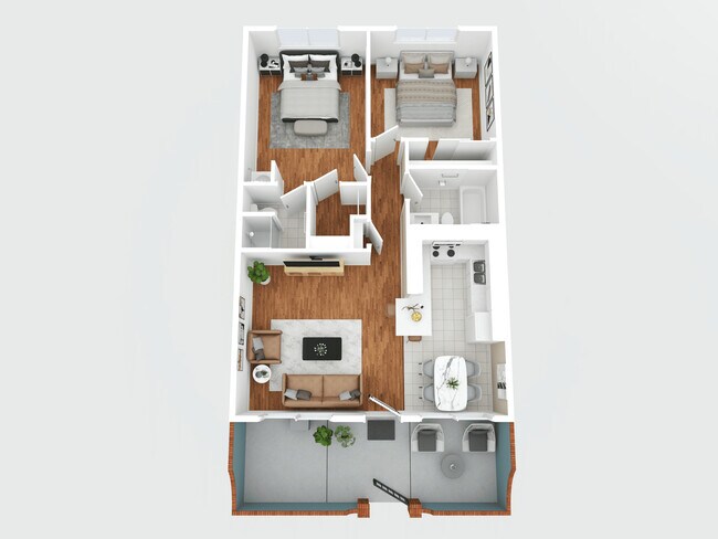 Very Large 2 Bedroom 2 Bath 12 floor plan