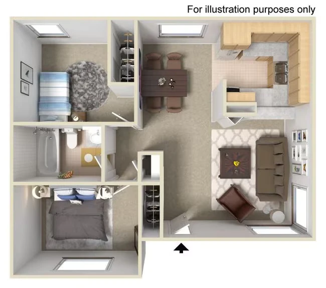 Two Bedroom Two Bathroom floor plan