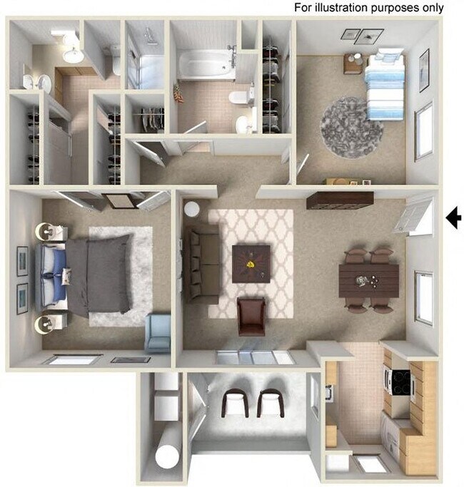 2 x 2 B 169 floor plan