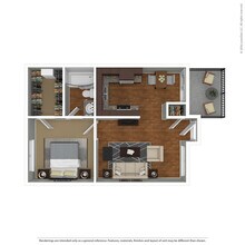 Medium 1 Bed 1 Bath F floor plan