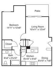 1 Bed • 1 Bath 002-106 floor plan