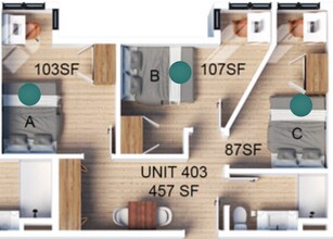 Triple Suite Private-Standard floor plan
