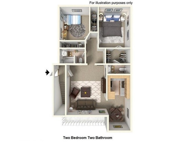 2 Bedroom 2 Bathroom floor plan