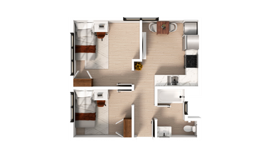 Shared Room in 2 Bed x 1 Bath Private-Standard floor plan