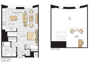 Tesoro - Studios with Loft 1483 floor plan