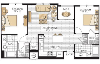 Toscana - Two Bedrooms 1136 floor plan