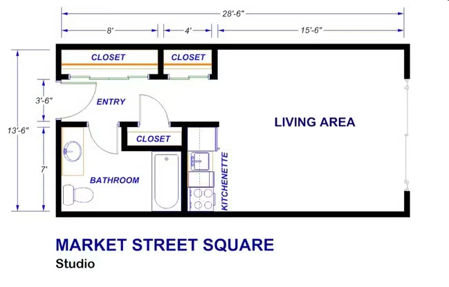 Medium Studio Standard 103 floor plan