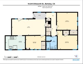 3 Bedrooms, 1 Bathroom floor plan