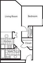 1 Bedroom with XL bedroom & balcony 0214 floor plan