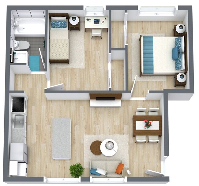 2 Bed | 1 Bath | B | Downstairs 5 floor plan